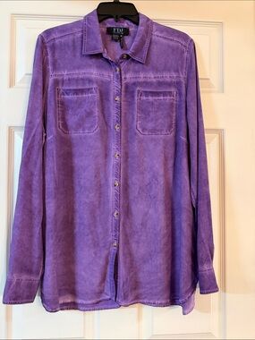 FDJ Purple Button-Down Shirt